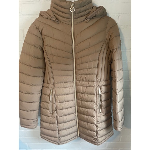 Michael Kors Women's Light Brown Quilted Packable Puffer Coat - Picture 5 of 8